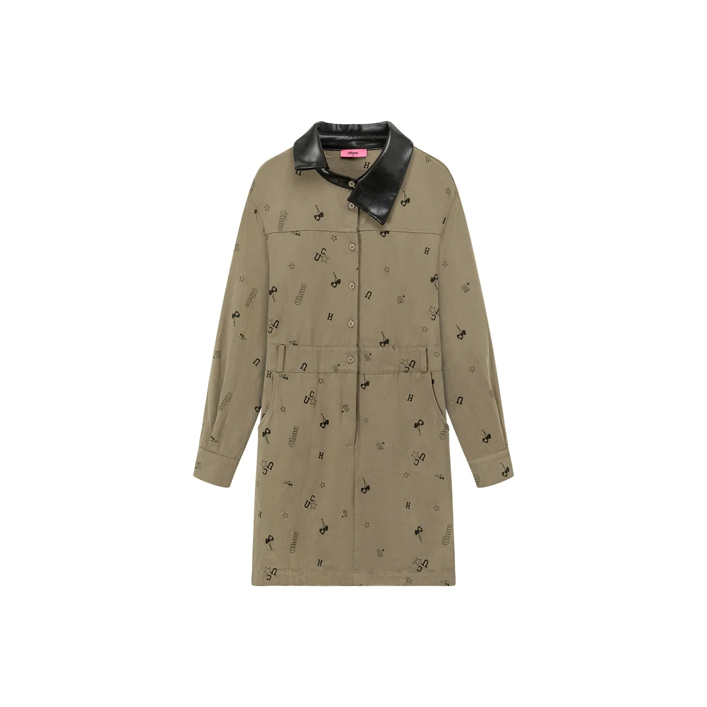 CHUU Long Sleeved Dresses Women's Mustard Green