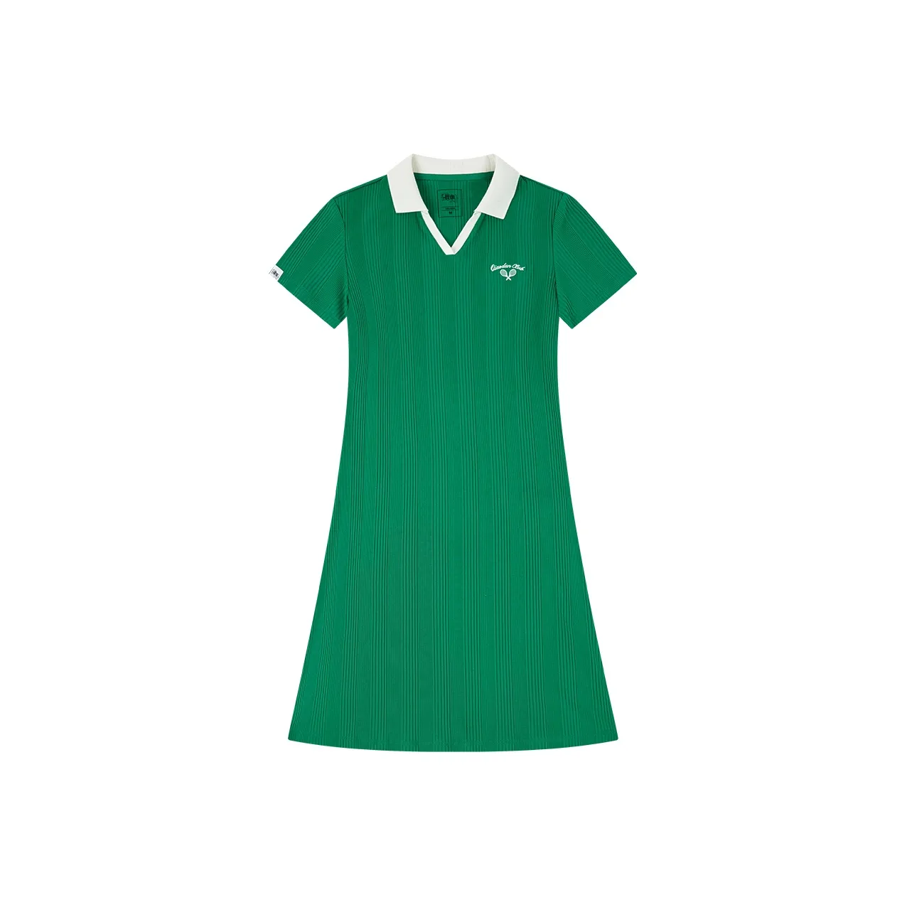 QIAODAN Короткий рукав Платье Женское Зеленый жабы