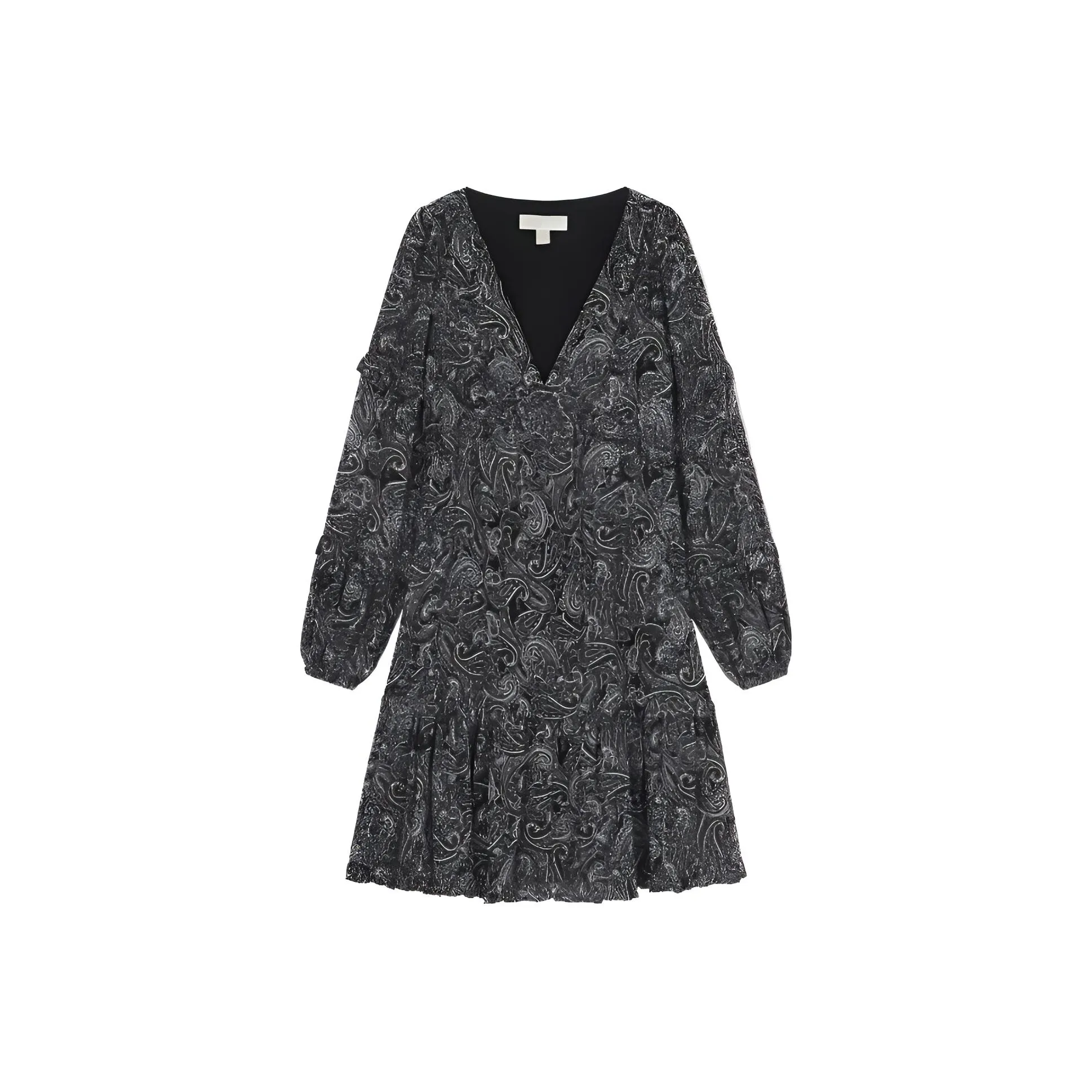 MICHAEL KORS SS23 Long-Sleeved Dresses Women's Black Gray Color