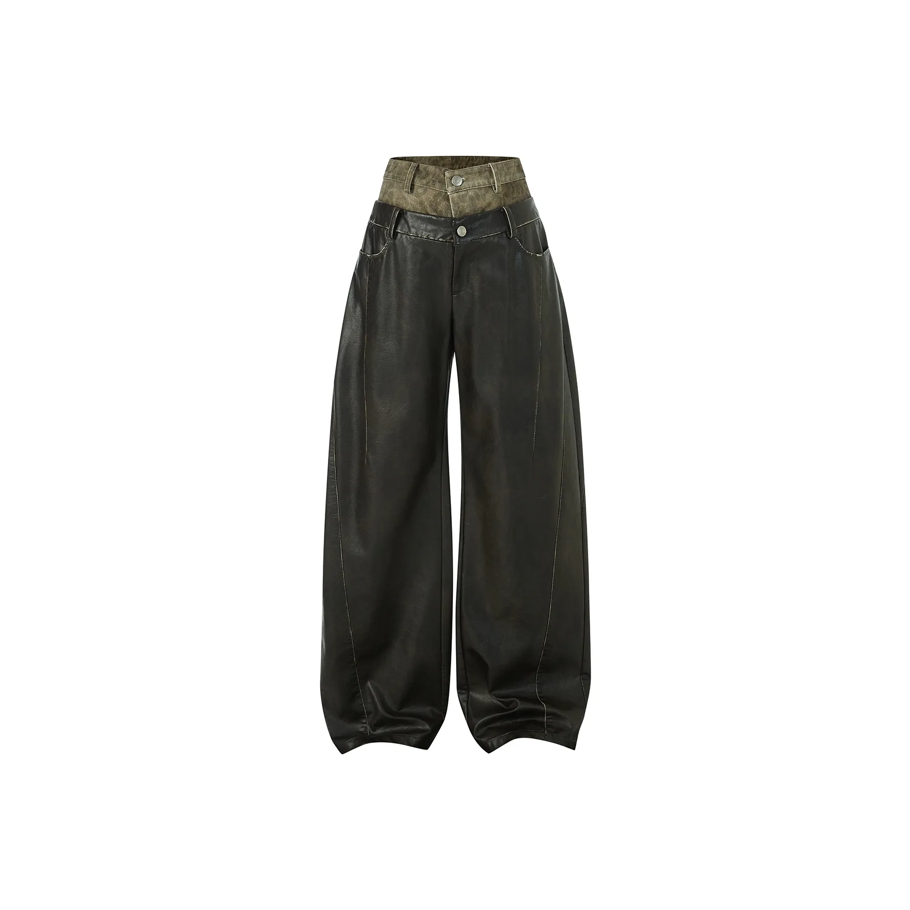 IMXS Кожаные штаны женские коричневые