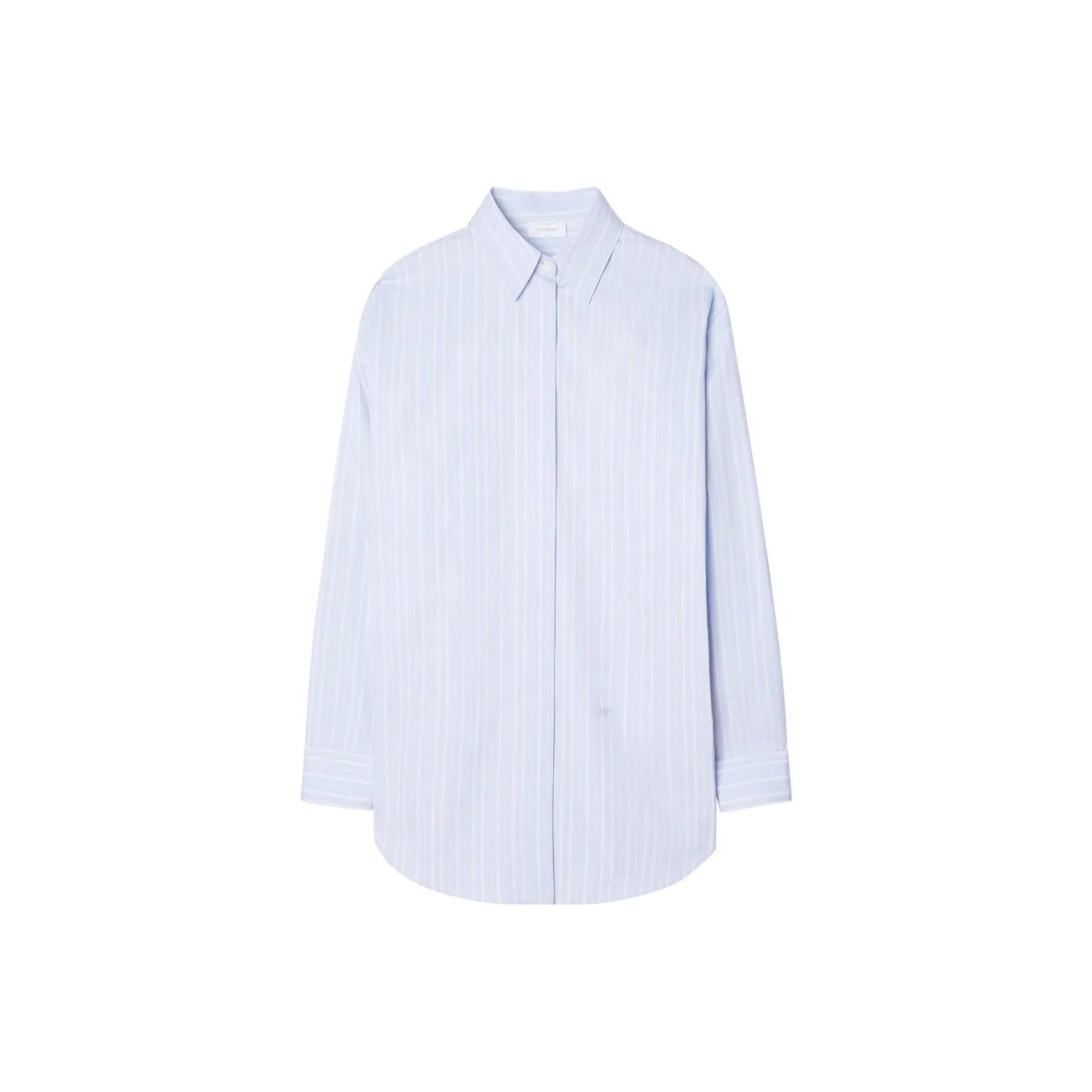 OFF WHITE Striped Cotton Poplin Shirtdress Blue/White