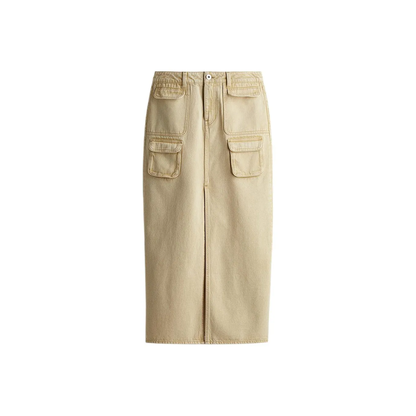 H&M Denim Long Skirt Women's Beige