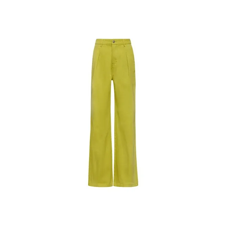MEIYANG Jeans Women's Yellow Green