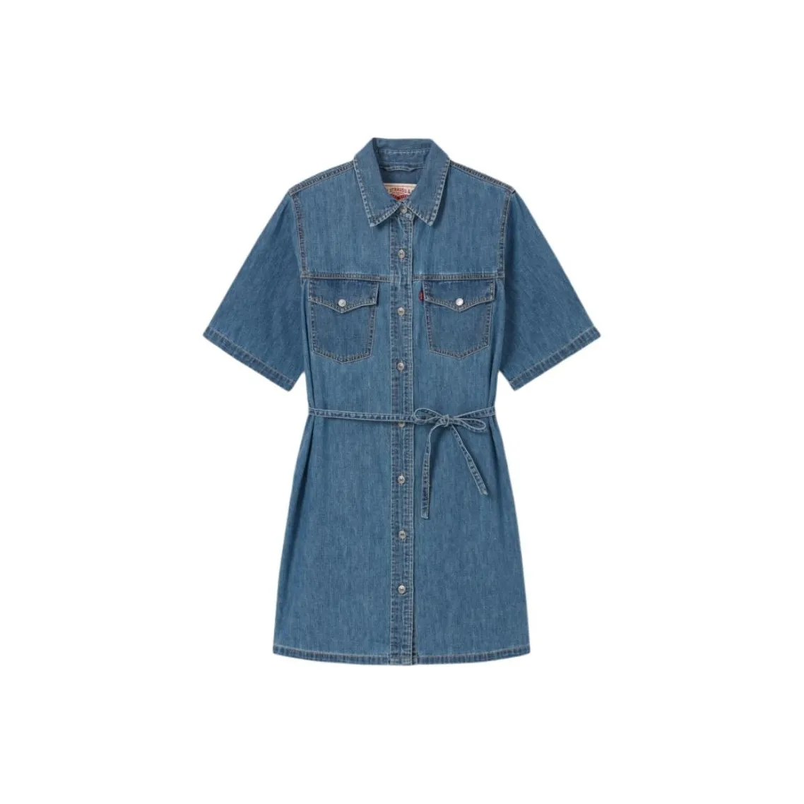 Levi's Короткий рукав Платье Женское Синий