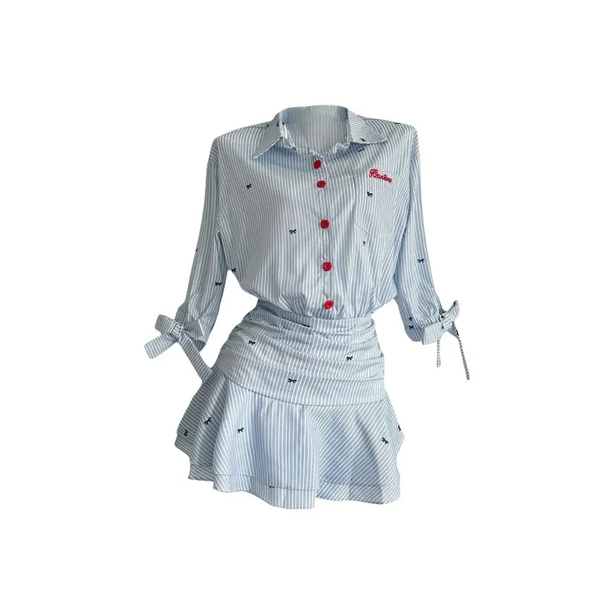 HUINIAN Короткий рукав Платье Женское Синее