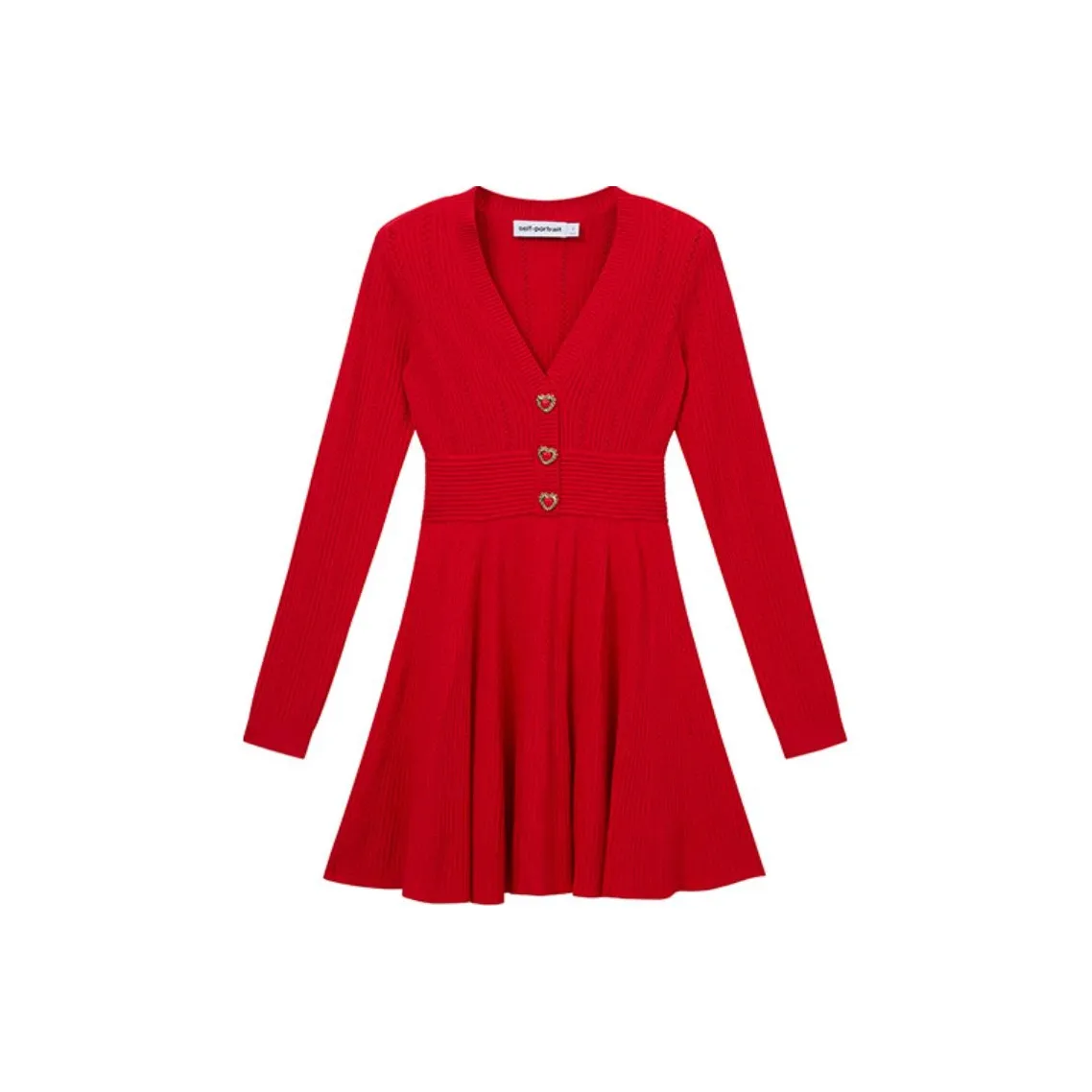 Self portrait Pointelle Knitted Mini Dress