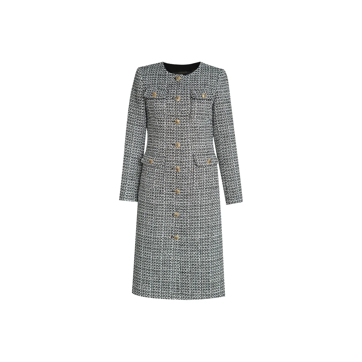 ROEYSHOUSE SS24 Длинное платье с длинными рукавами женское черно-белое смешанные цвета