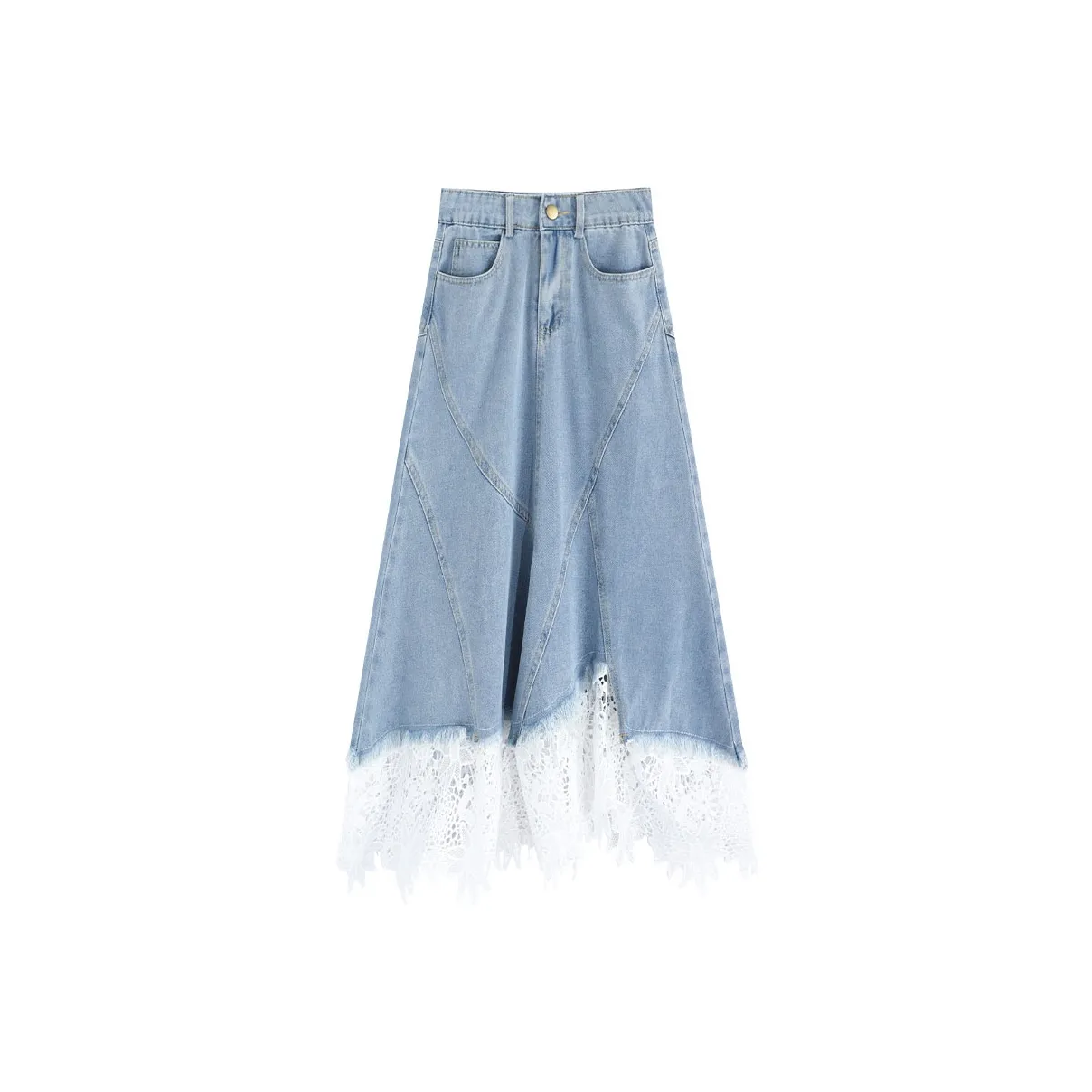 Garbege Denim Long Skirt Women's Blue