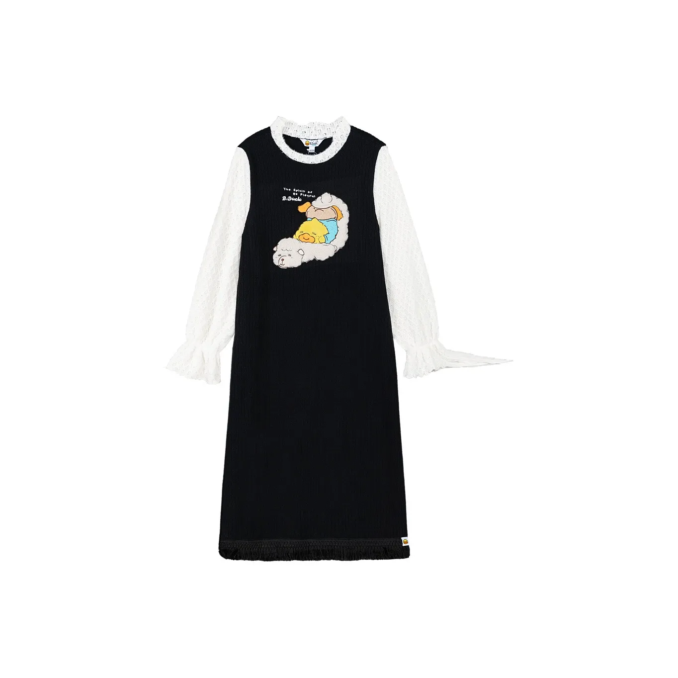 B.Duck Long Sleeved Dress Women's Black White