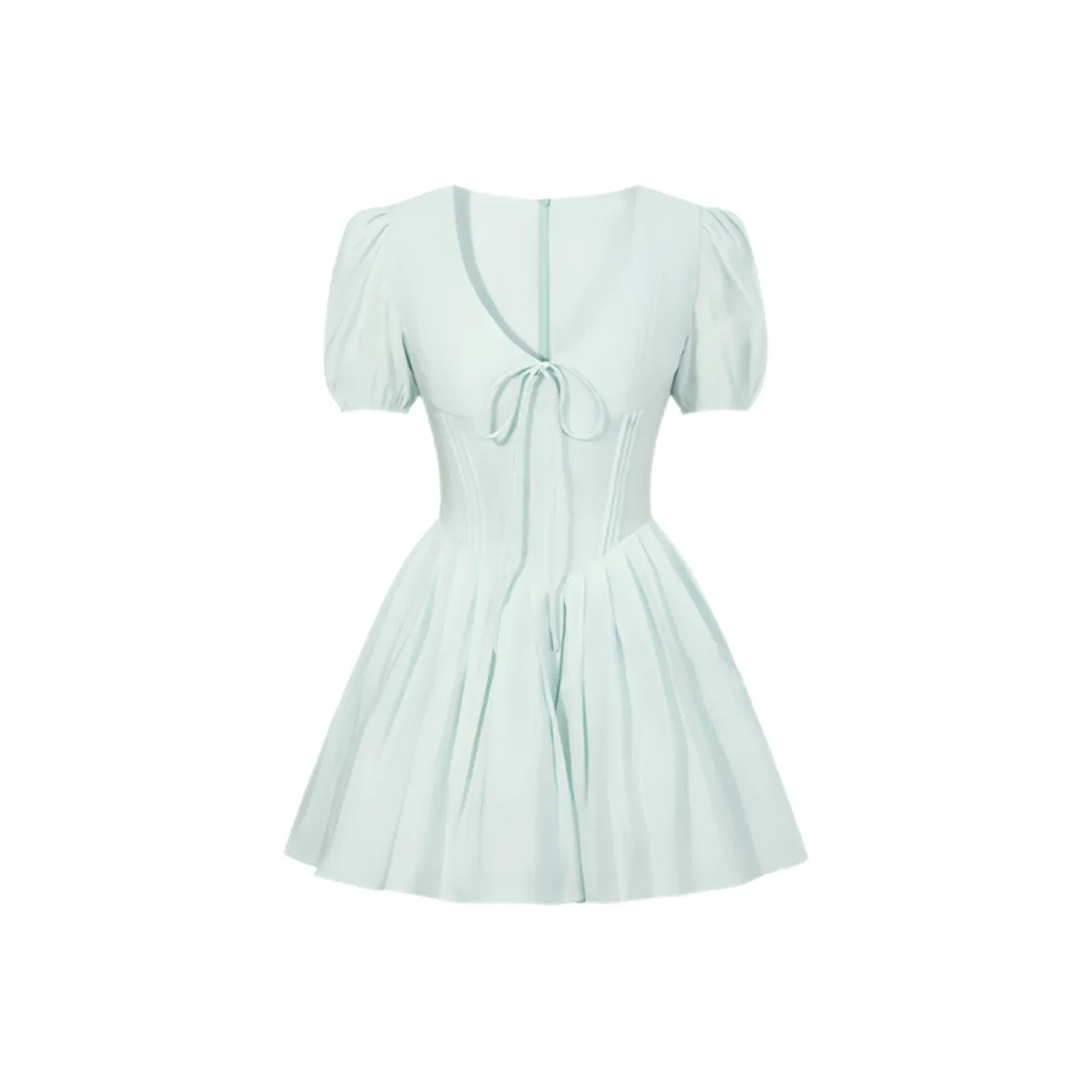 ABBY GODDESS Короткое платье с короткими рукавами женское зеленое