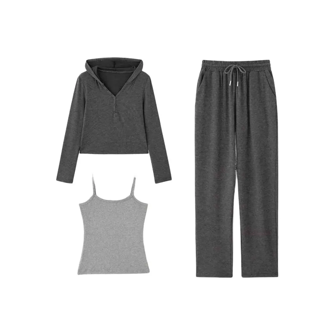 Aoaifu Повседневный костюм женский светло-серый