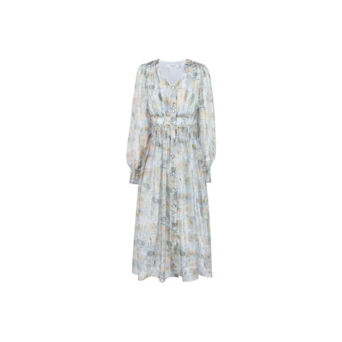 Anmani Long Sleeved Dresses Women's Oil Paintings Yellow