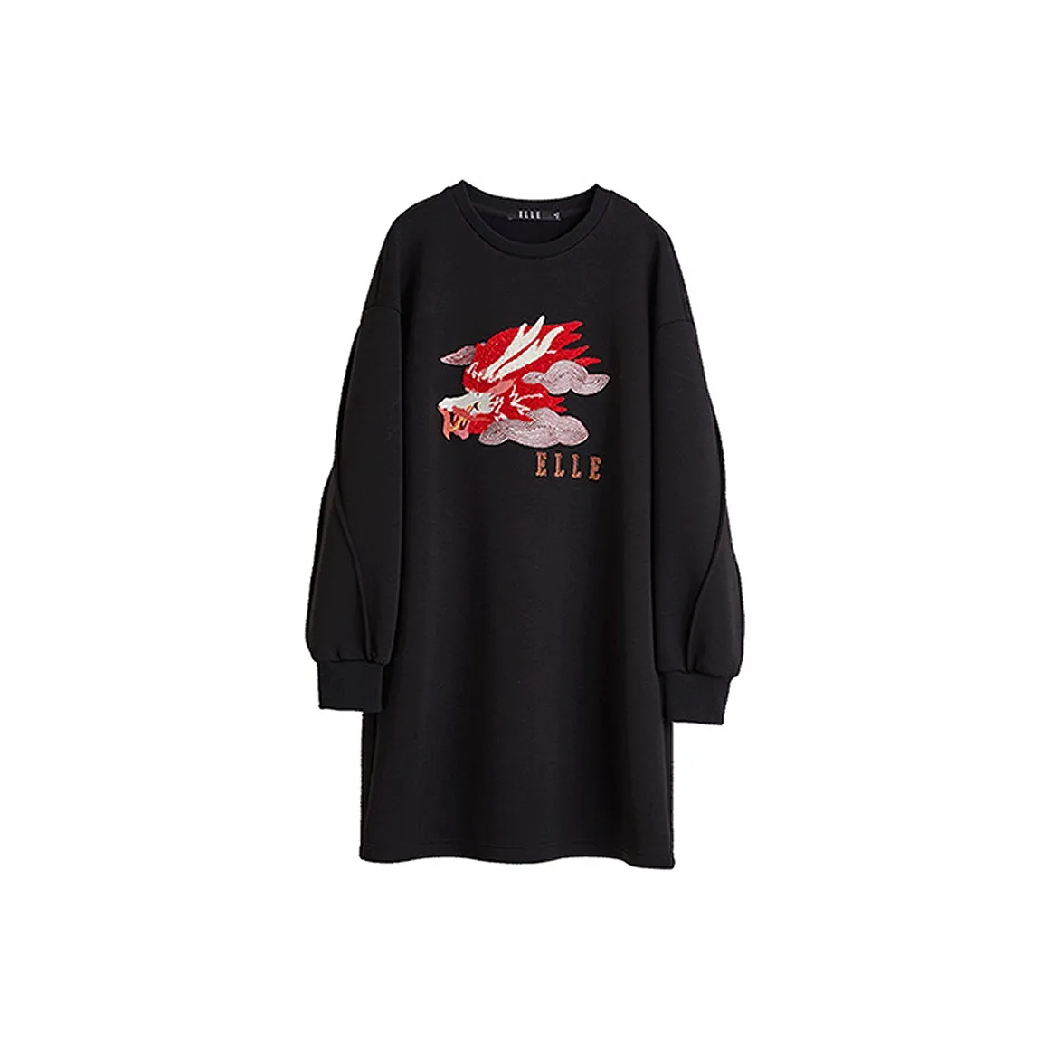 ELLE Длинное платье с длинными рукавами женское