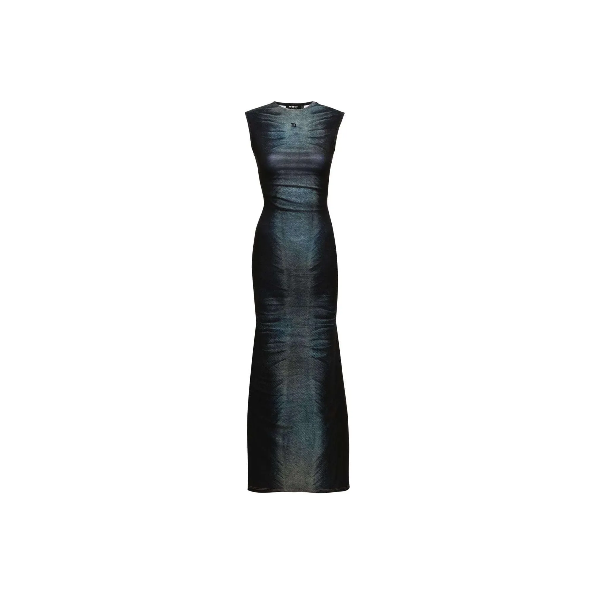 Misbhv Denim-print Sleeveless Maxi Dress