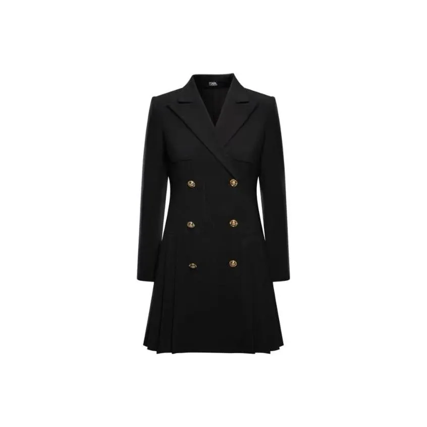 KARL LAGERFELD Длинное платье с длинными рукавами женское черное