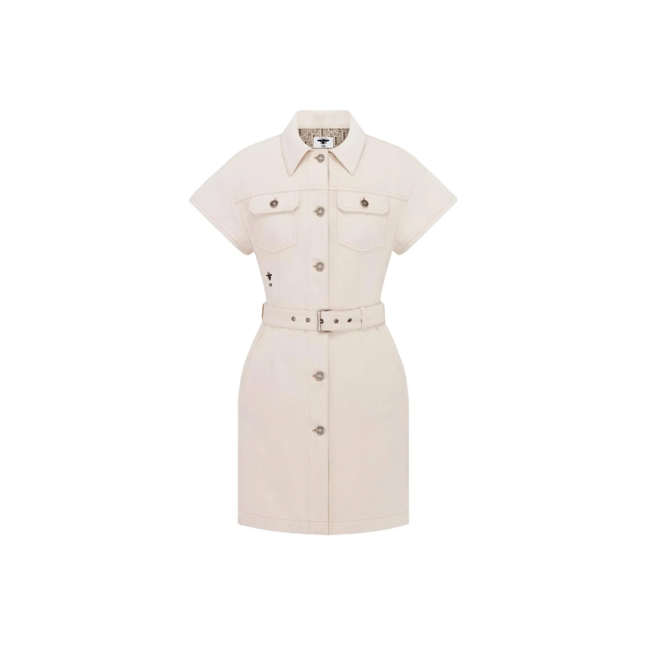 DIOR SS25 Short Sleeved Dress Women's Ecru