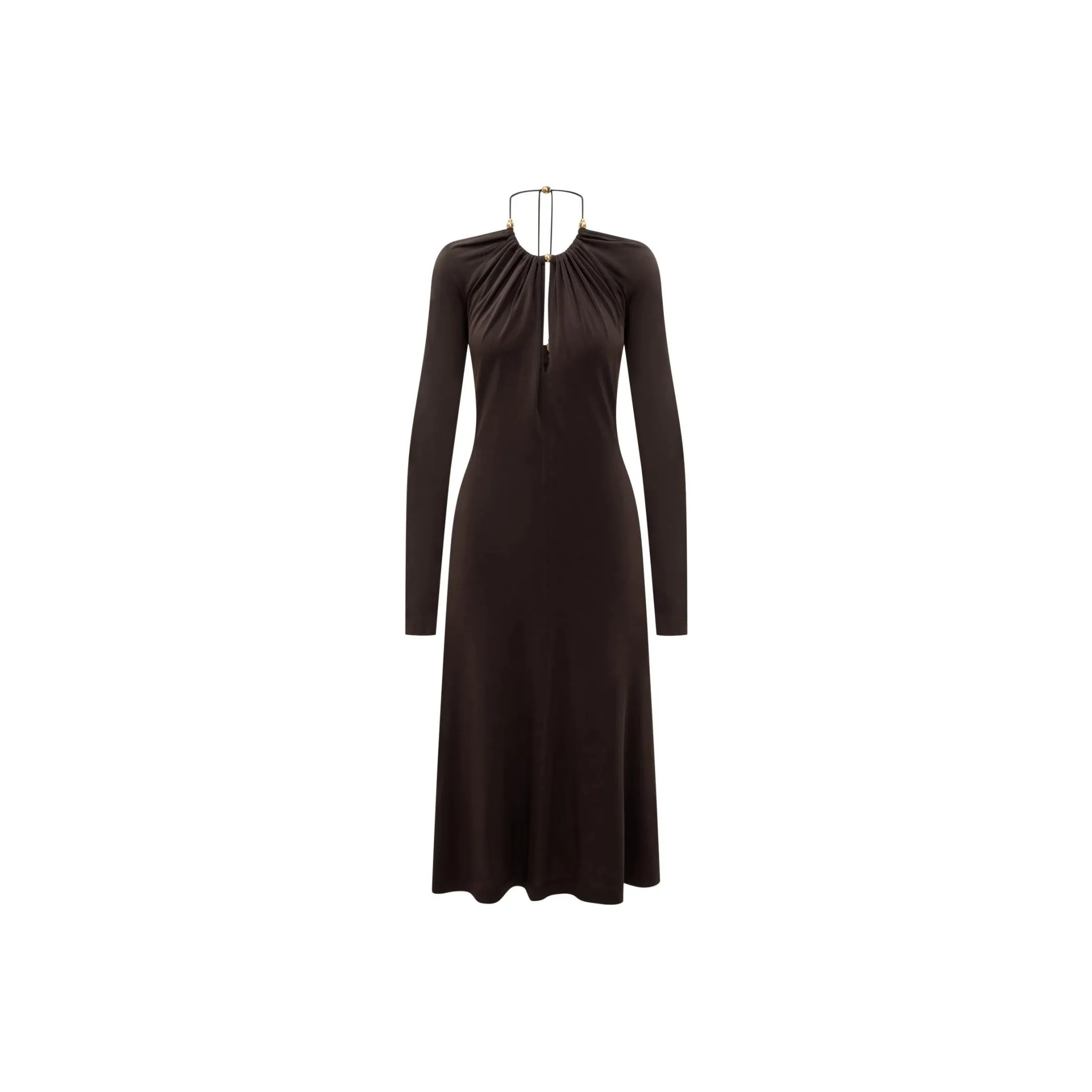 Ferragamo Long-Sleeved Dresses Women's Dark Brown