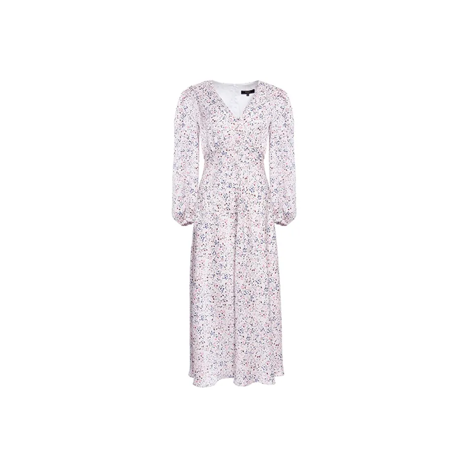 BESIONIA SS23 Длинное Платье с Длинными Рукавами Женское Розовое