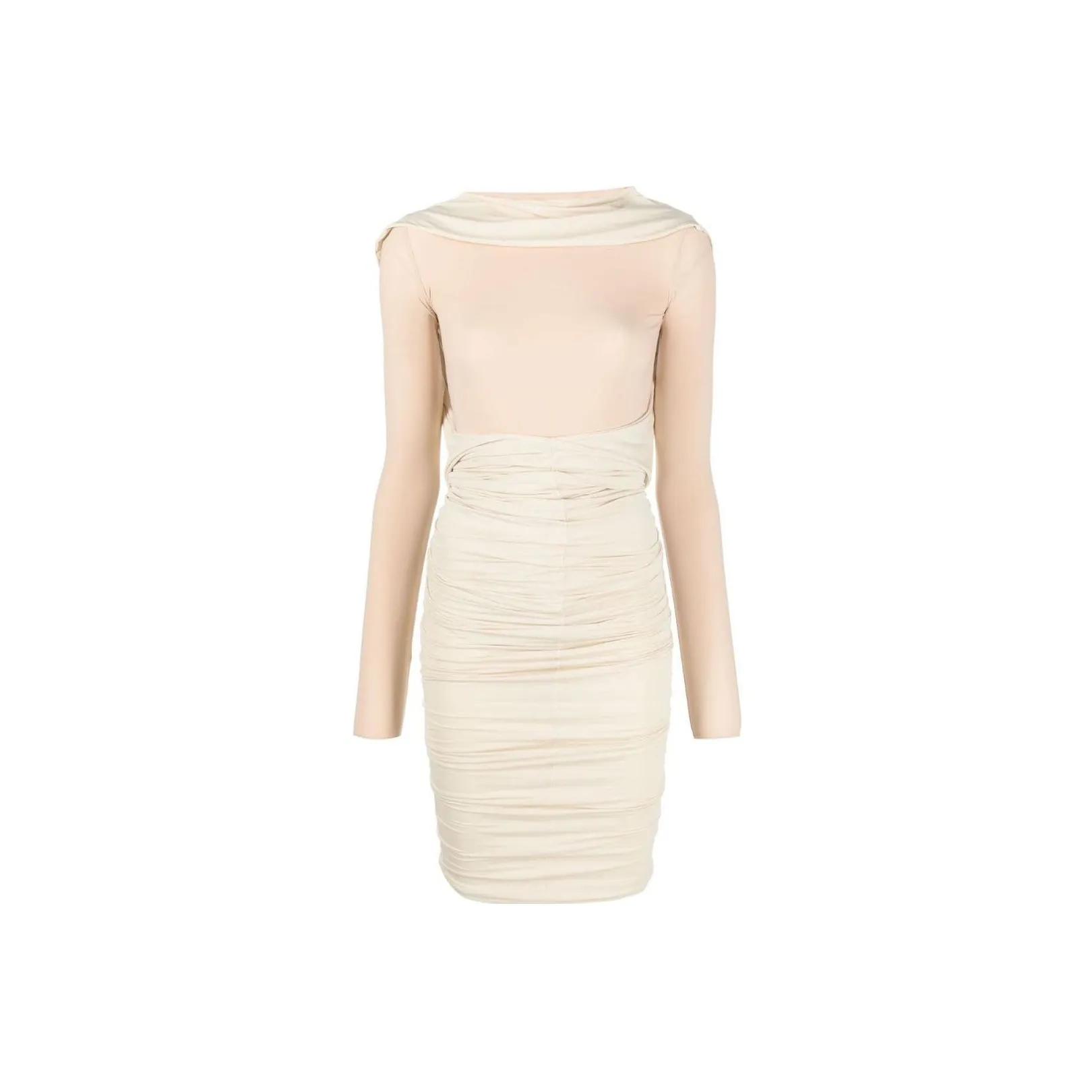 MM6 Maison Margiela Layered Effect Ruched Mini Dress