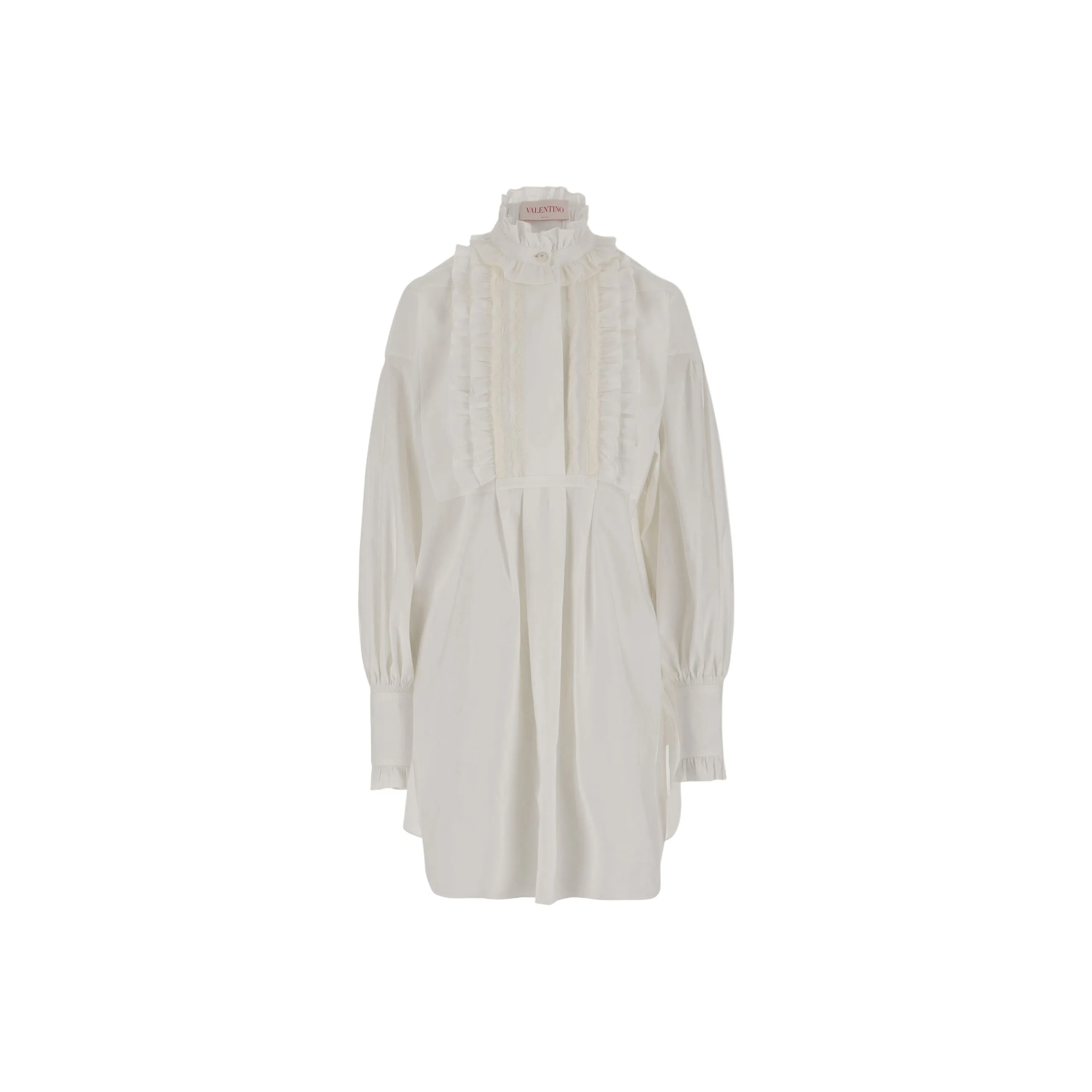 Valentino Ruffled Long Sleeved Mini Dress