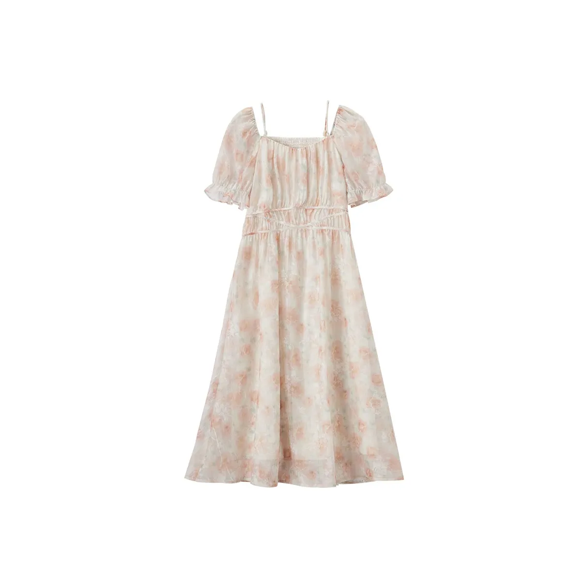 XIANGYING Короткий рукав Платье Женское Оранжевое