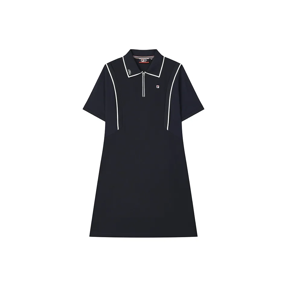 FILA Modern Heritage Короткий рукав Платье Женское Легенда Синий