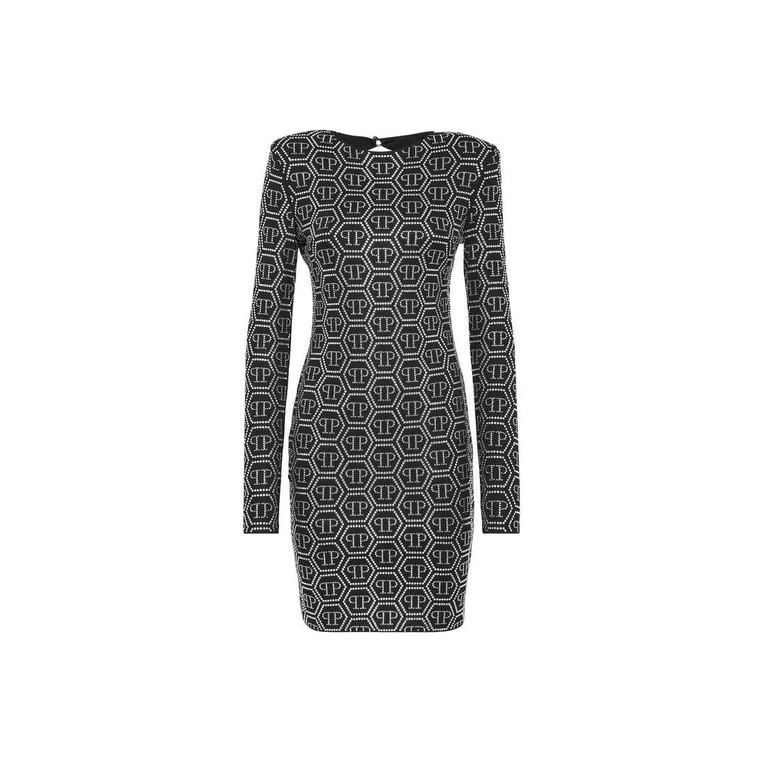 PHILIPP PLEIN Sequin embellished Monogram Mini Dress