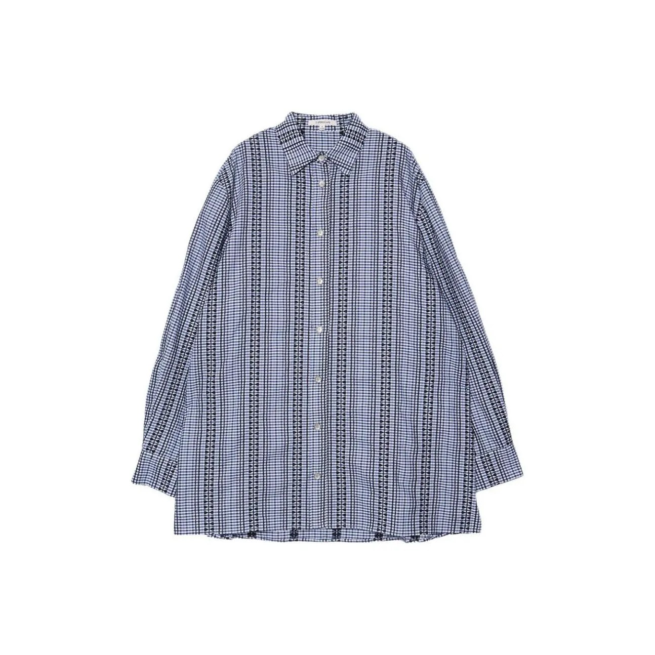 SUPERSCAPE Long-Sleeved Dresses Women's Blue Black Plaid