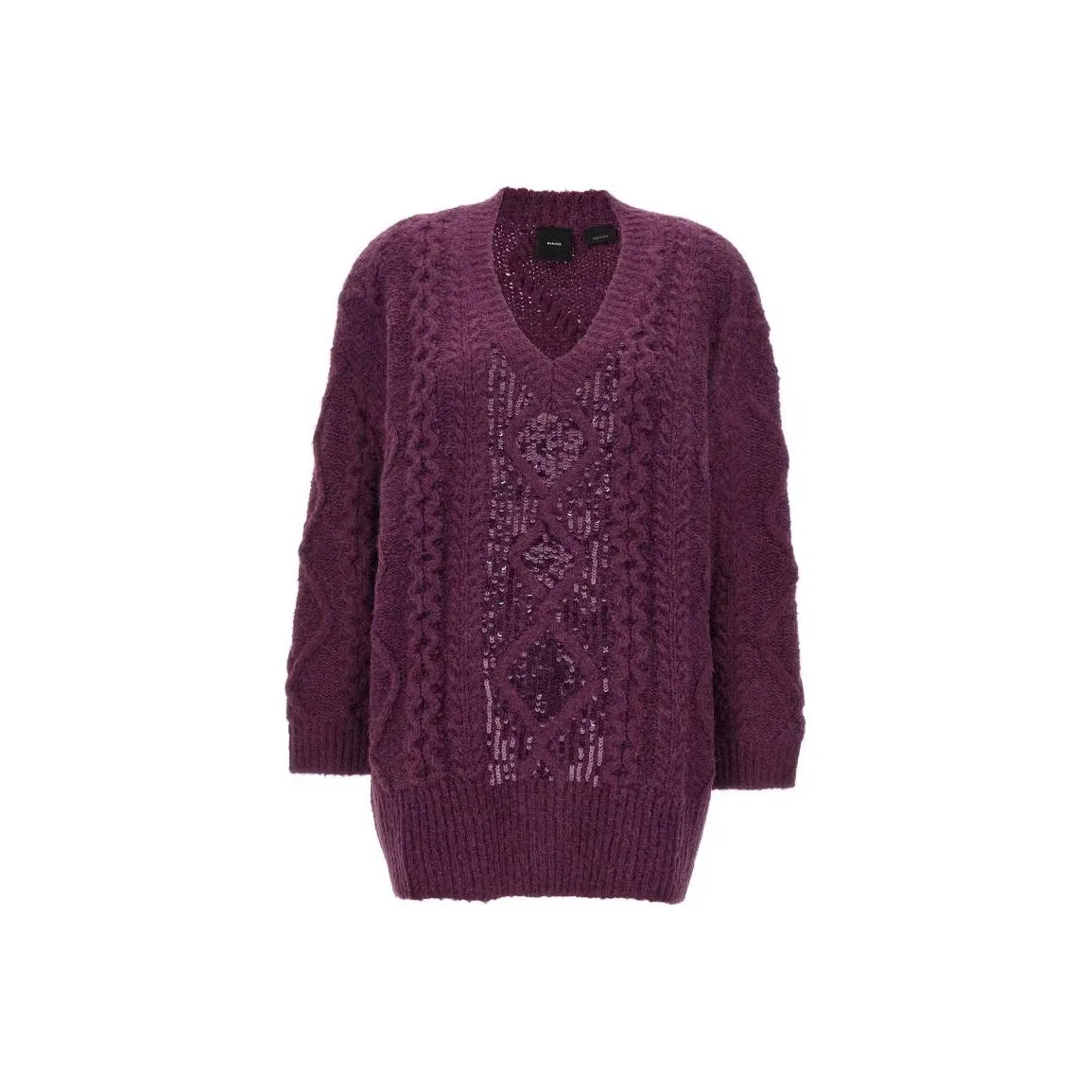 PINKO Длинное платье с длинными рукавами женское фиолетовое