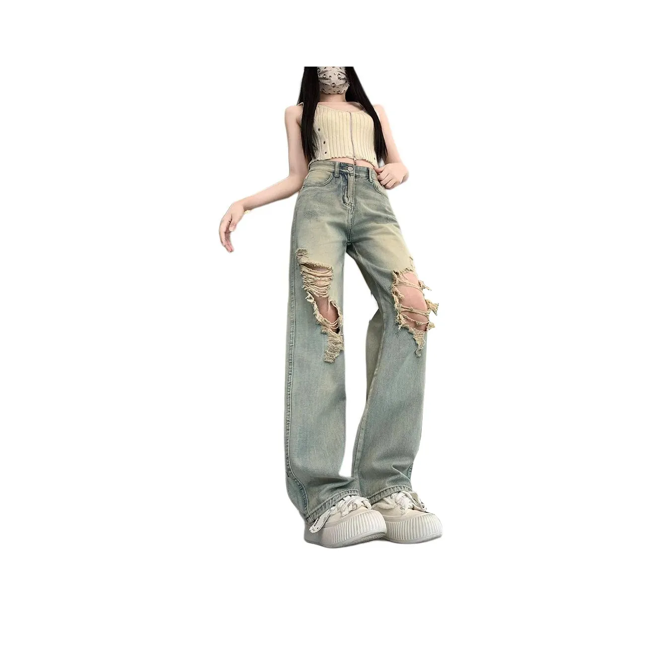 YEARNED Джинсы Женские Светло-Синий