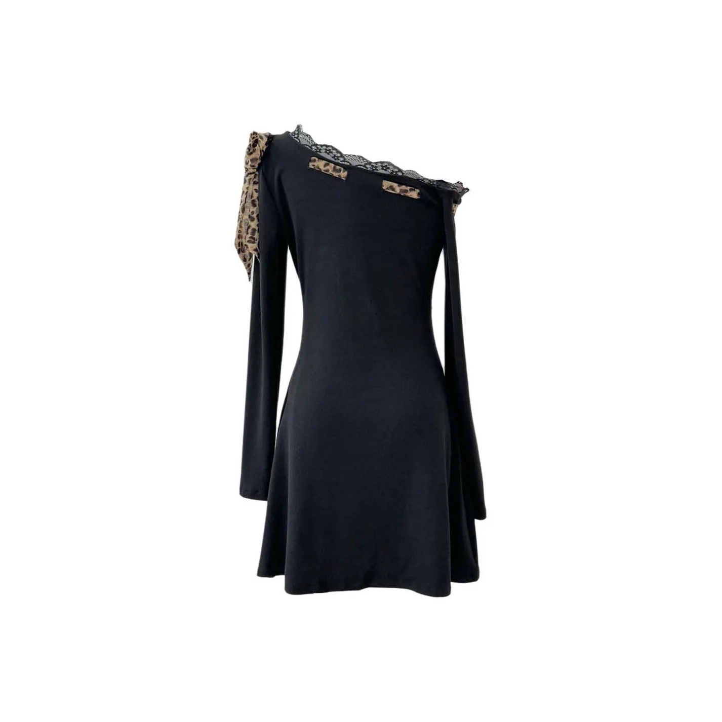 TURN UP Длинное платье с длинными рукавами женское черное