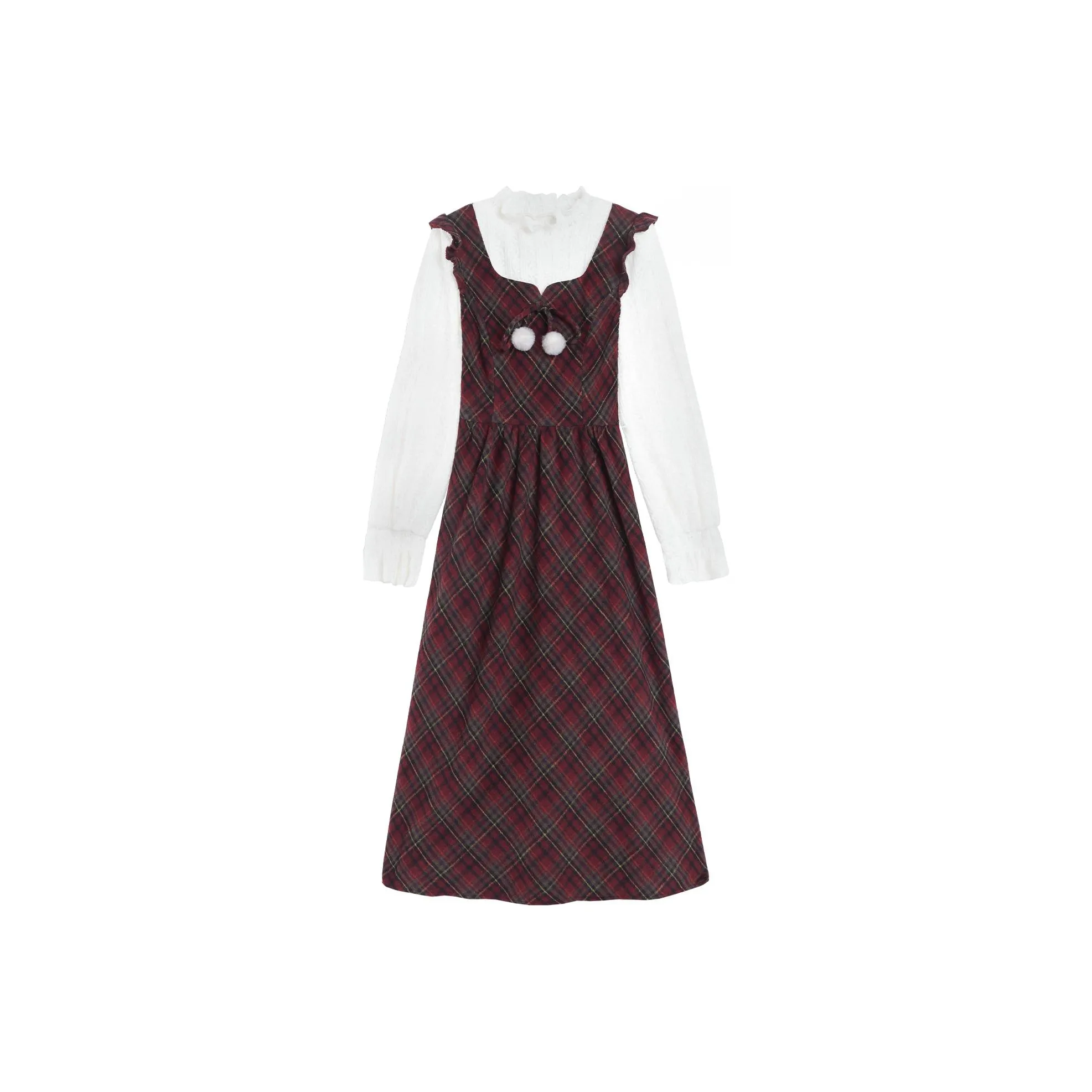 Alxnan Long Sleeved Dresses Women's Maroon