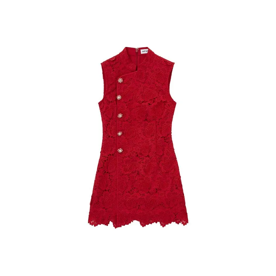 Self portrait Sleeveless Dress Women's Burgundy