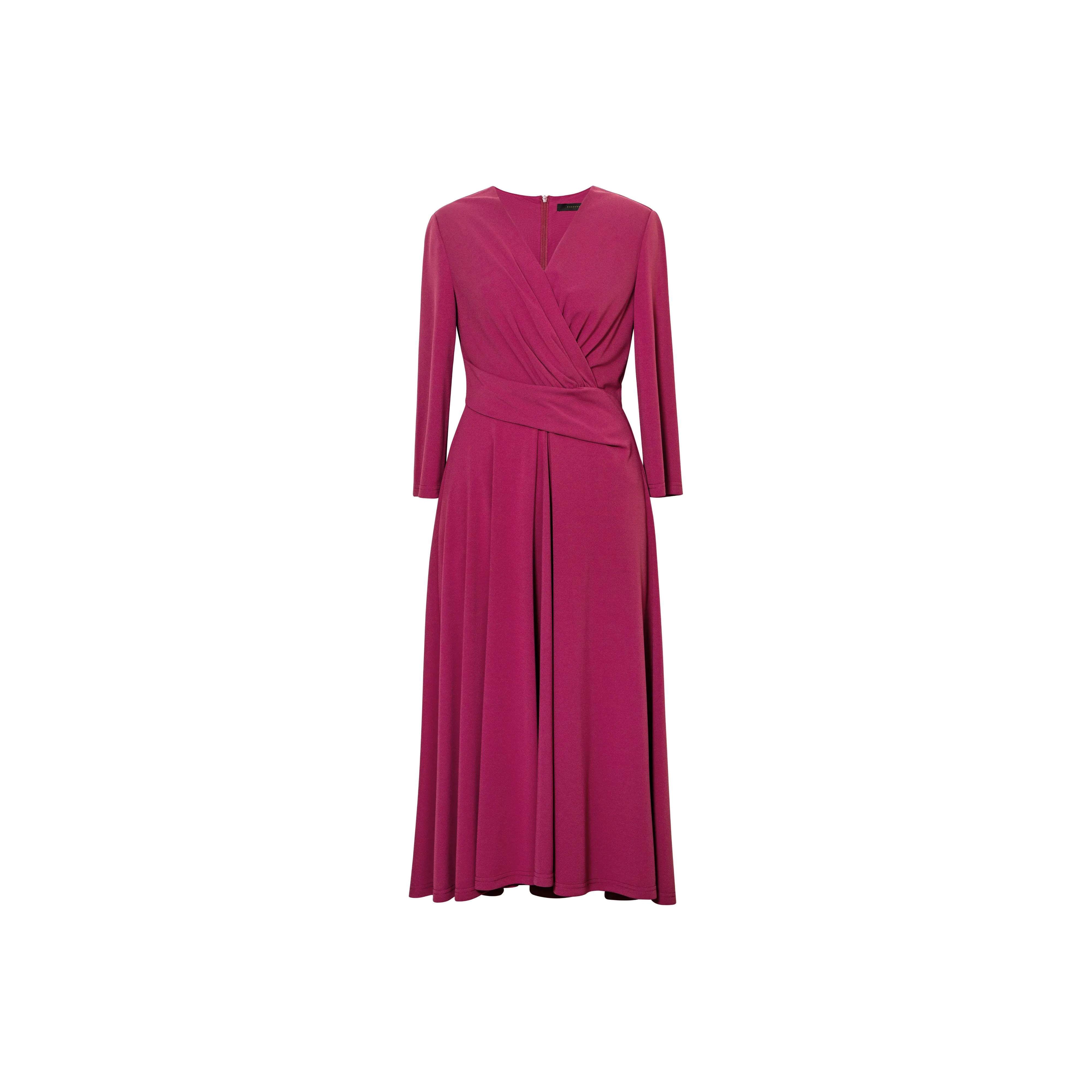 ROEYSHOUSE Длинное платье с длинными рукавами женское розово-красное