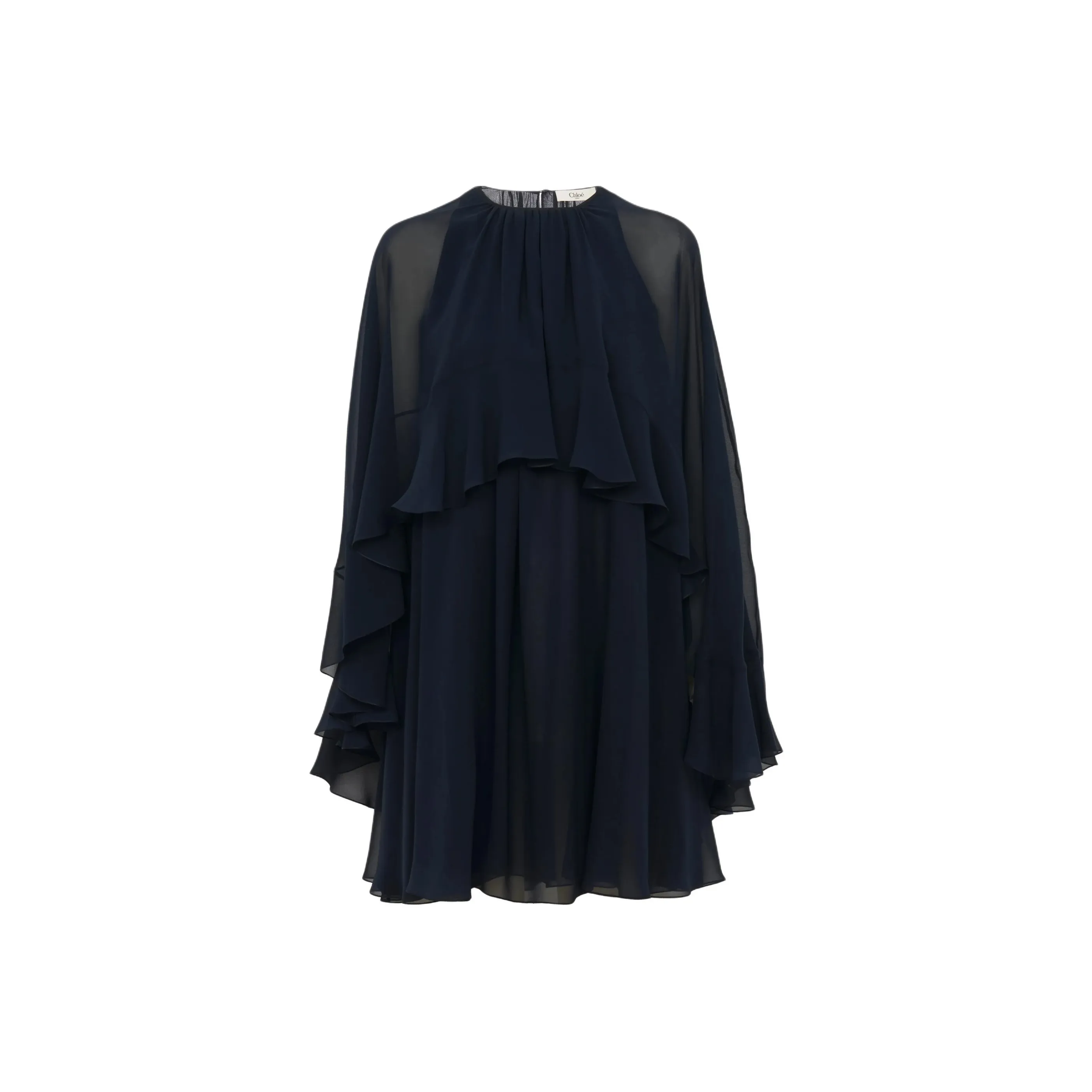 Chloé Sheer Detailed Ruffled Dress