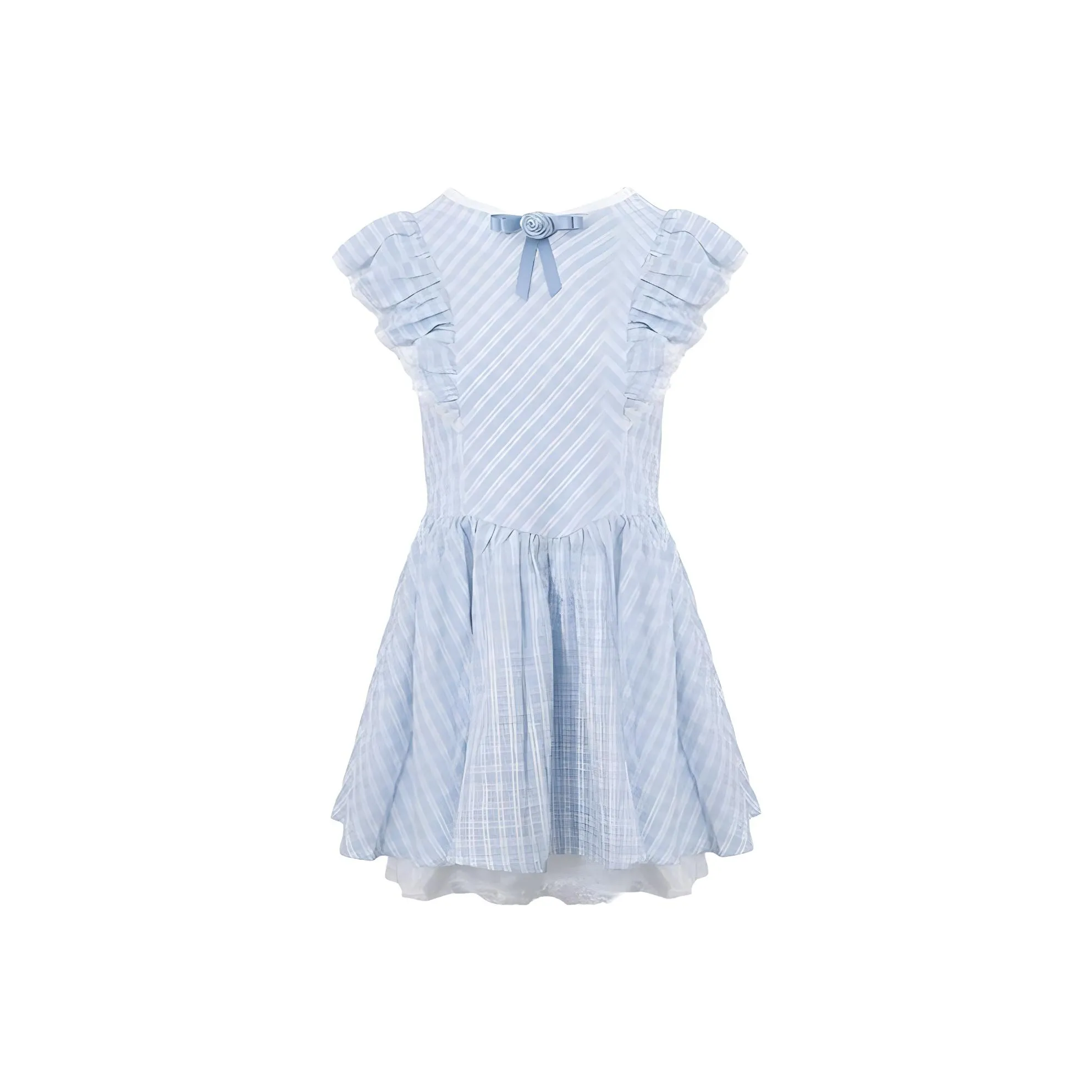 KKX Короткий рукав платье женское синий