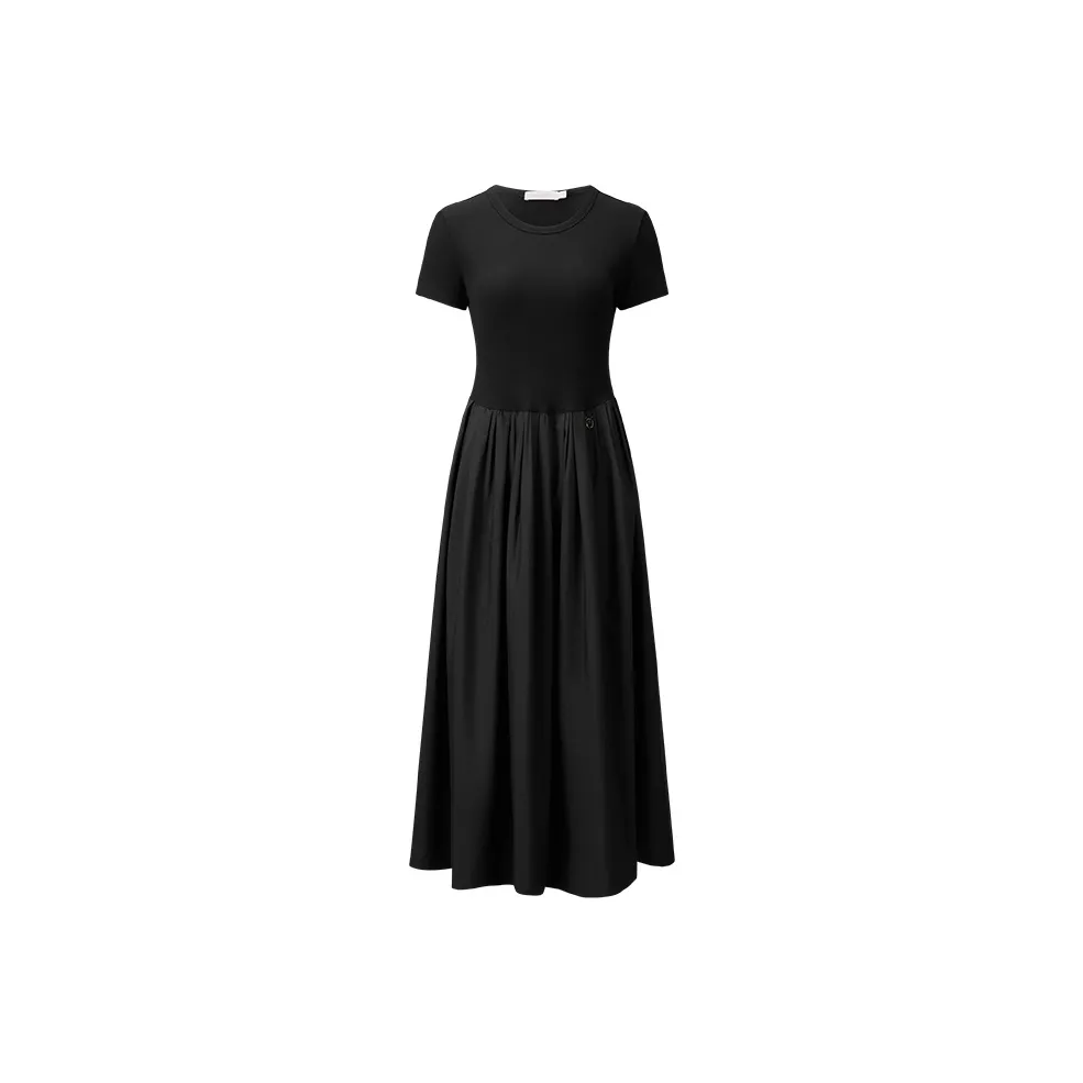 NAVIGARE Короткий рукав Платье Женское Ночной черный