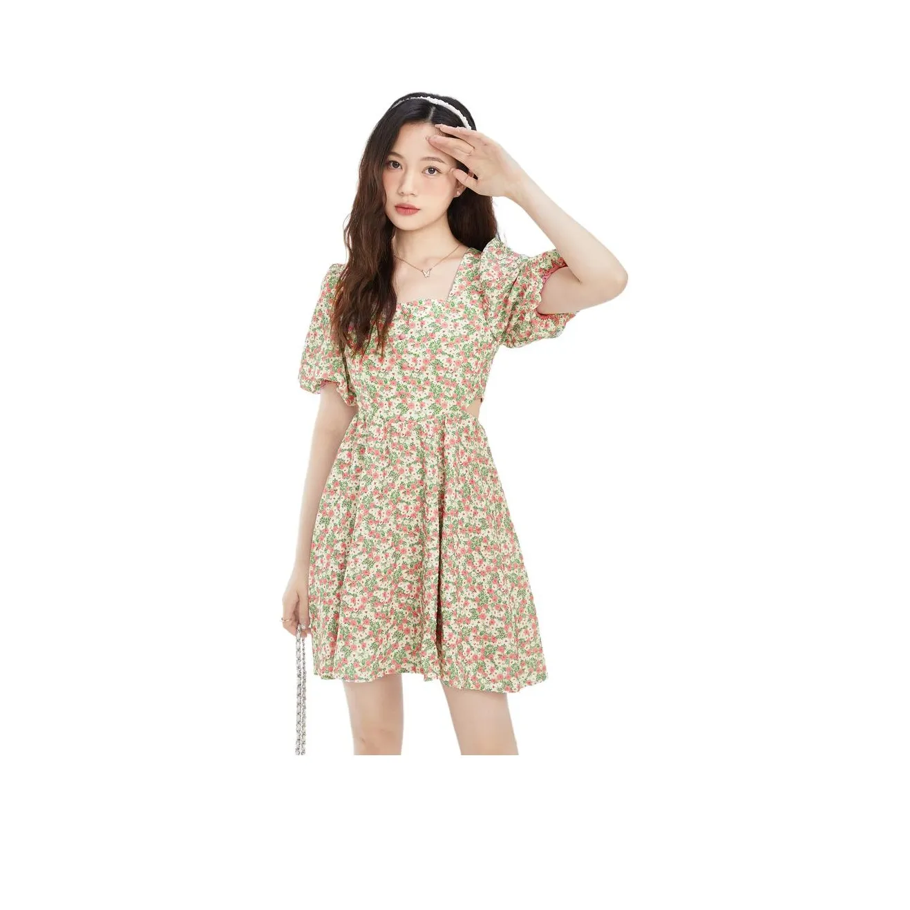 Короткий рукав, платье, женское, розовый