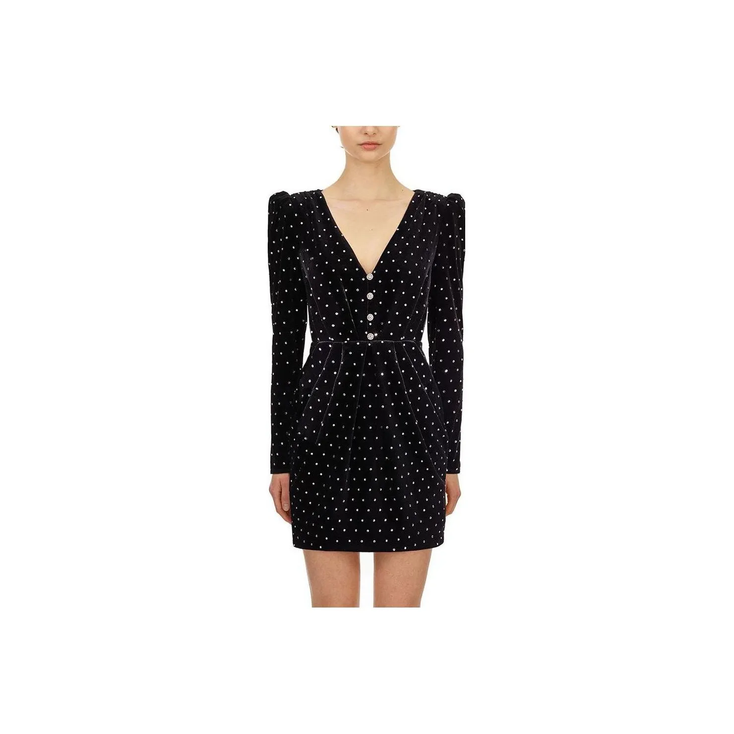 Self portrait Long Sleeved Dresses Women's Classic Black