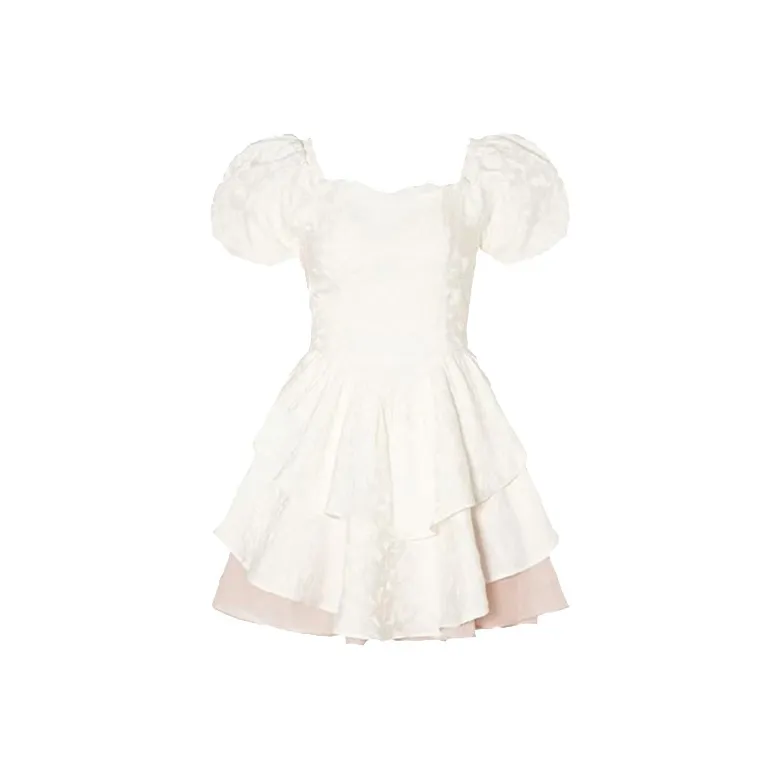 SYEEE WITH U Короткий рукав Платье Женское Белое