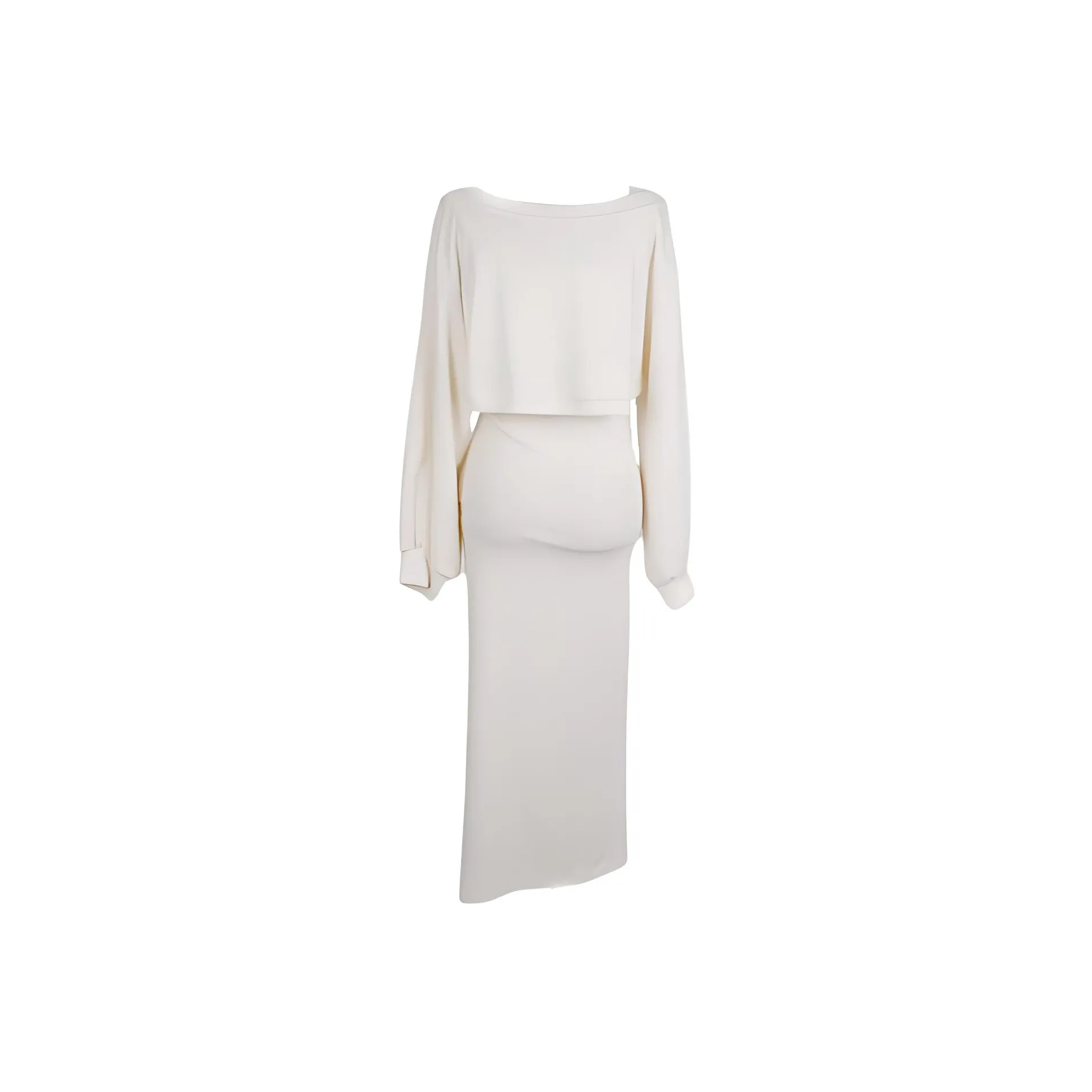 PAIN OR PLEASURE Длинное платье с длинными рукавами женское цвет экрю