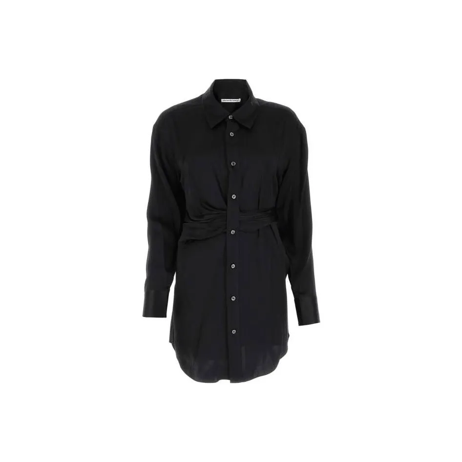 Alexander Wang Draped Satin Shirt Dress