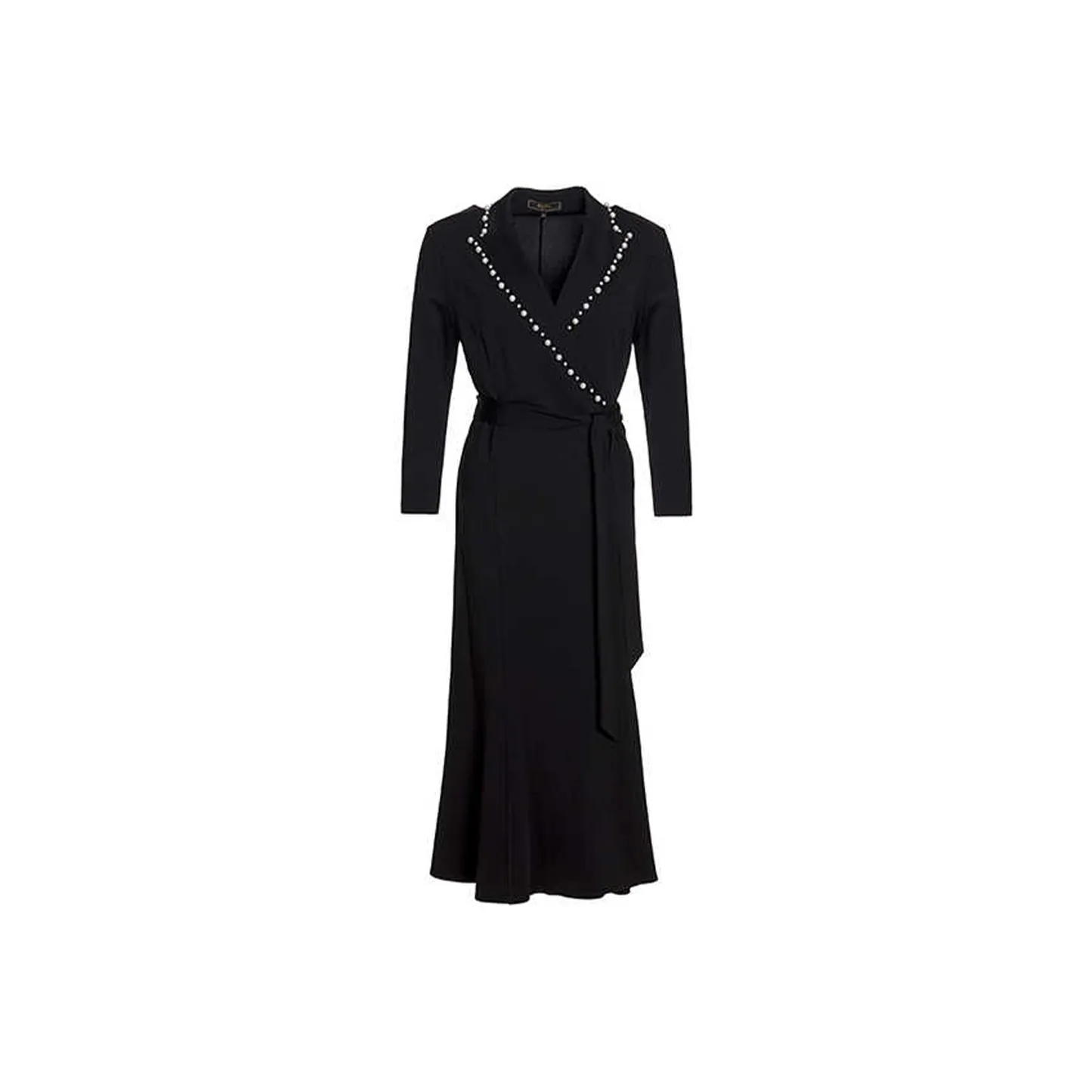 BESIONIA SS22 Длинное Платье с Длинными Рукавами Женское Черное