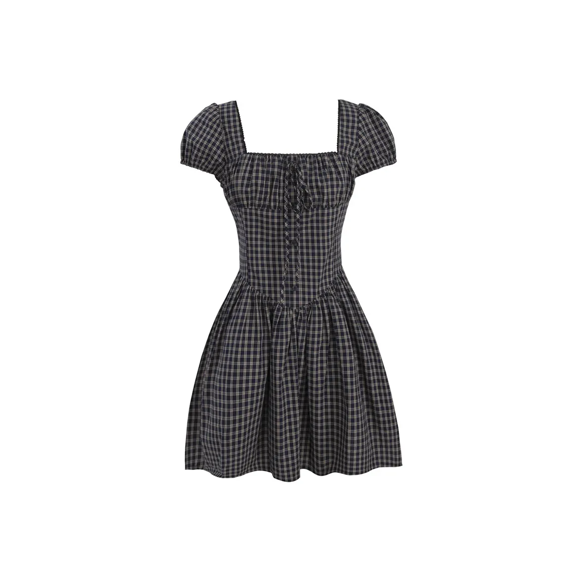 UNIFREE Короткое платье с короткими рукавами женское темно-синее