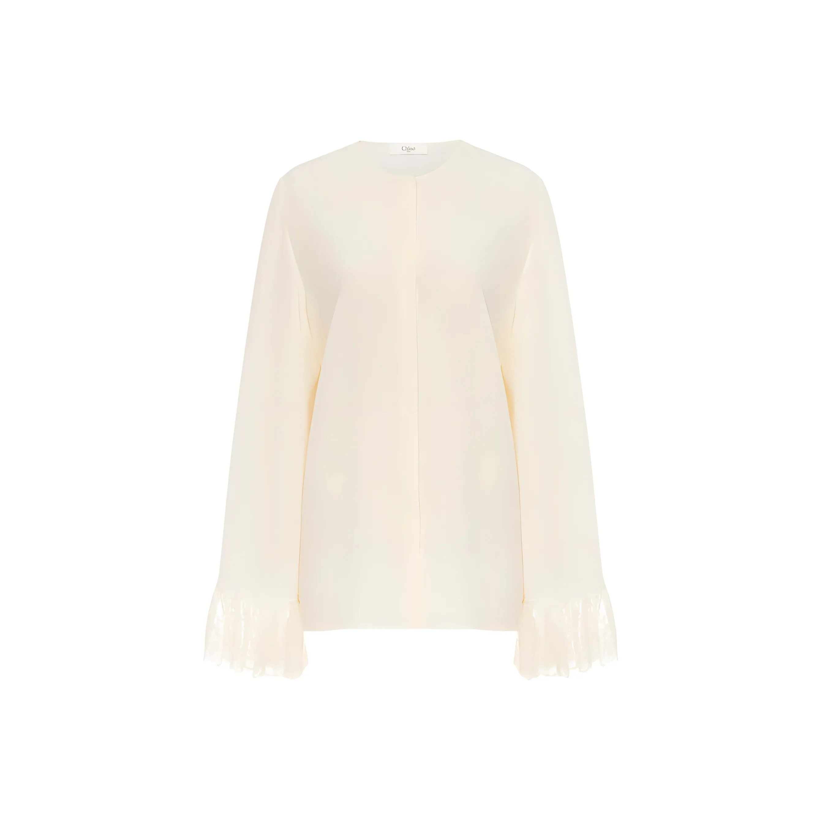 Chloé Collarless Fluid Blouse