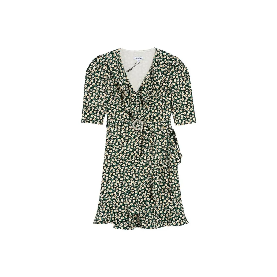 BEBE Черный зеленый белый Женские Короткие Платья с Рукавами