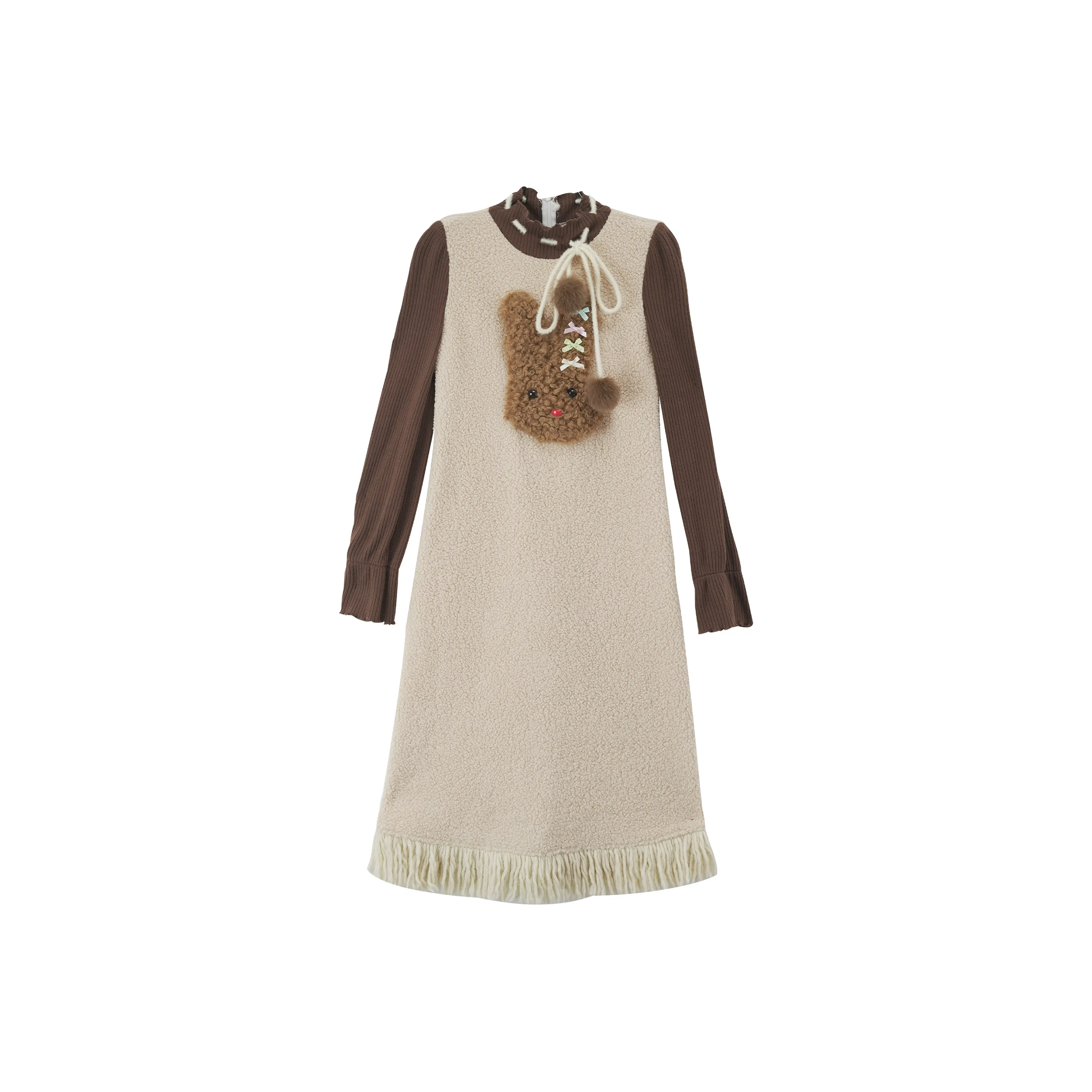 FABRIC PIG Длинное платье с длинными рукавами женское хаки