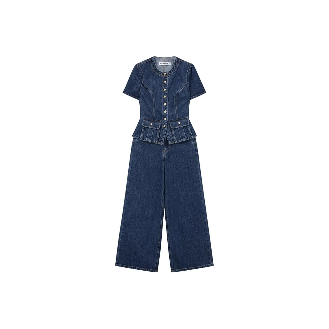 Self portrait Jumpsuit Women's Denim Blue