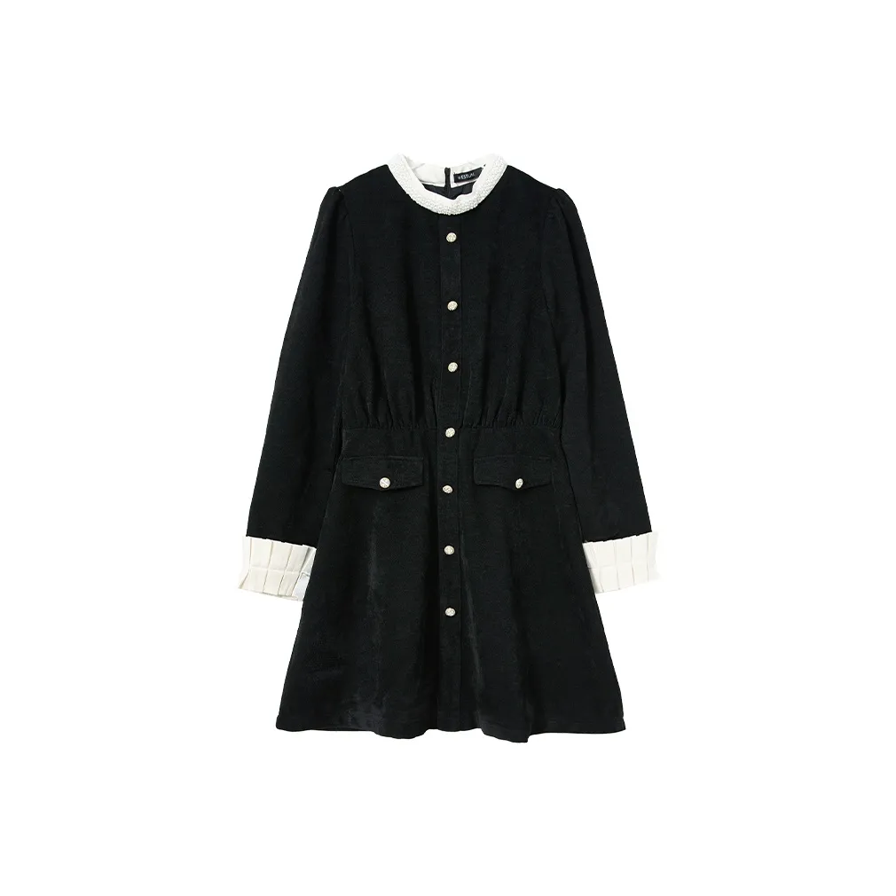 WESTLINK Длинное платье с длинными рукавами женское черное