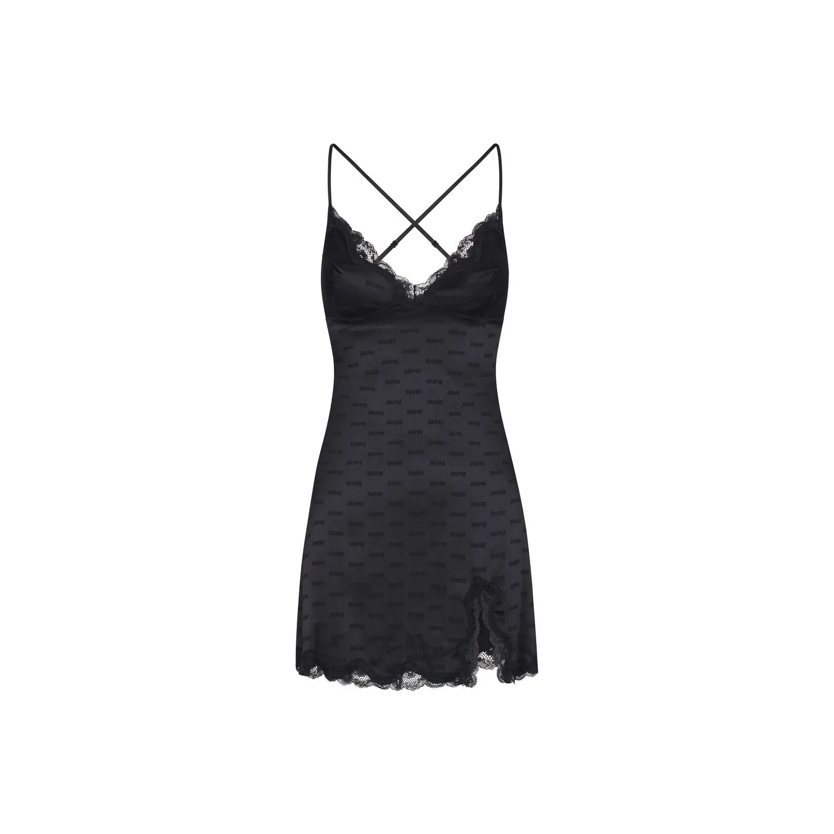SKIMS JACQUARD LACE SLIP DRESS Slip Dresses Women's ONYX/Onyx